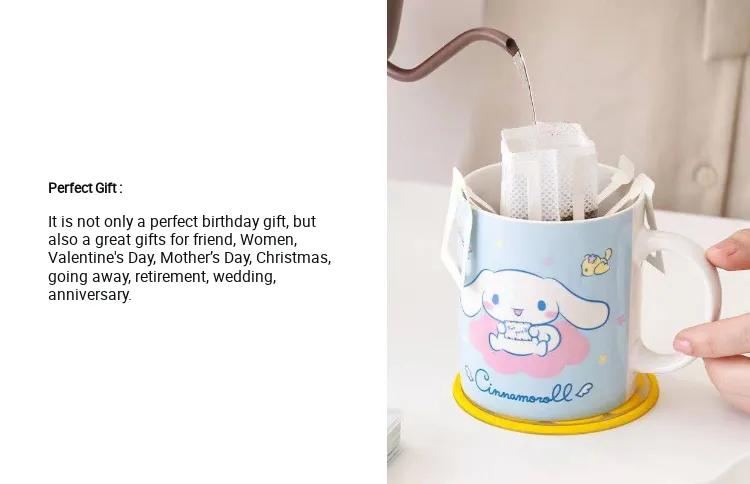 Product Introduction of Sanrio Ceramic Mug with Gift Box,Cute Hello Kitty Melody Kuromi Coffee Juice Mug.Breakfast Milk Cup,Gift for Friends and Family. water cup Drinkware Tumbler Washable 12