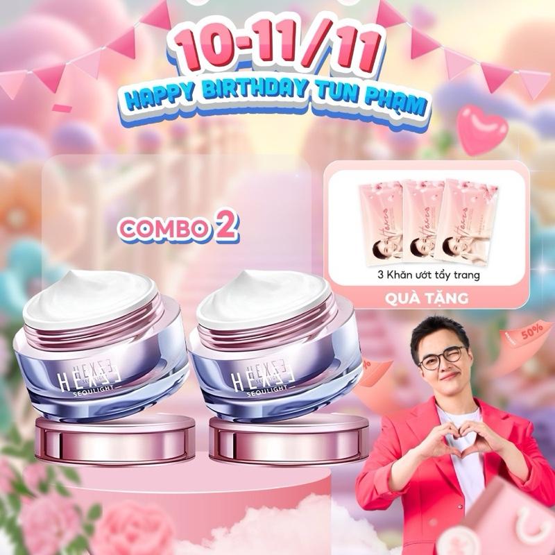 Tunpham97 x Hexze Combo 2 Hũ Kem Lười Hexze Kem Hỗ Trợ Nâng Tone Dưỡng Ẩm 50g