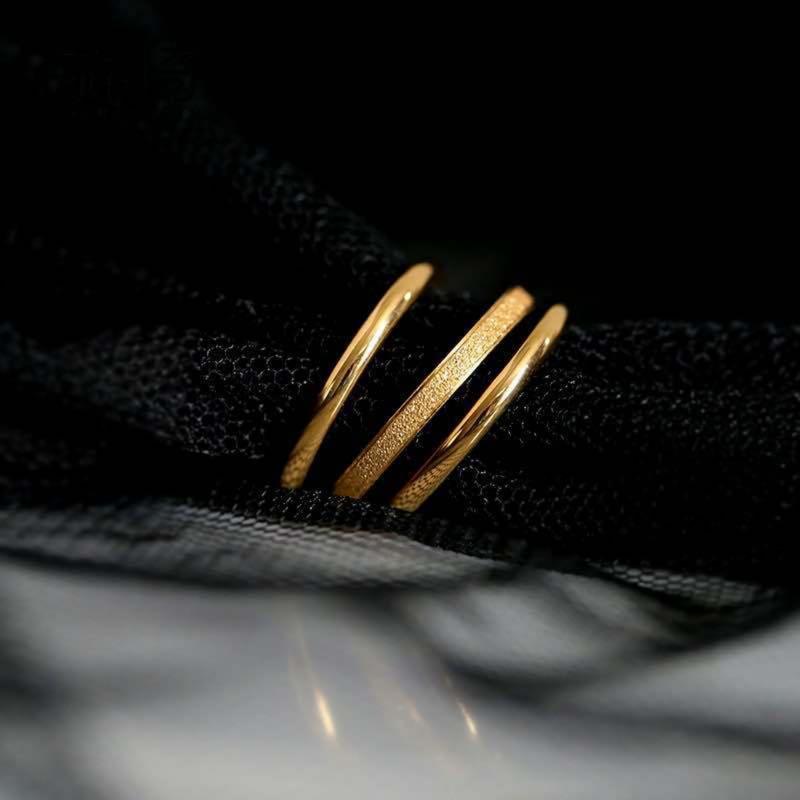 Women's Rings Set New Fashion and Simplicity Titanium Steel Ring Three Piece Set Polished Stainless Steel Rings 1