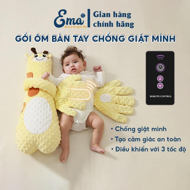  Gối Ôm Bàn Tay Ema Vỗ Bé Ngủ Tự Động Chống Giật Mình Điều Khiển Từ Xa Với 3 Tốc Độ An Toàn Cho Bé Rèn Bé Ngủ Ngon Không Cần Mẹ 