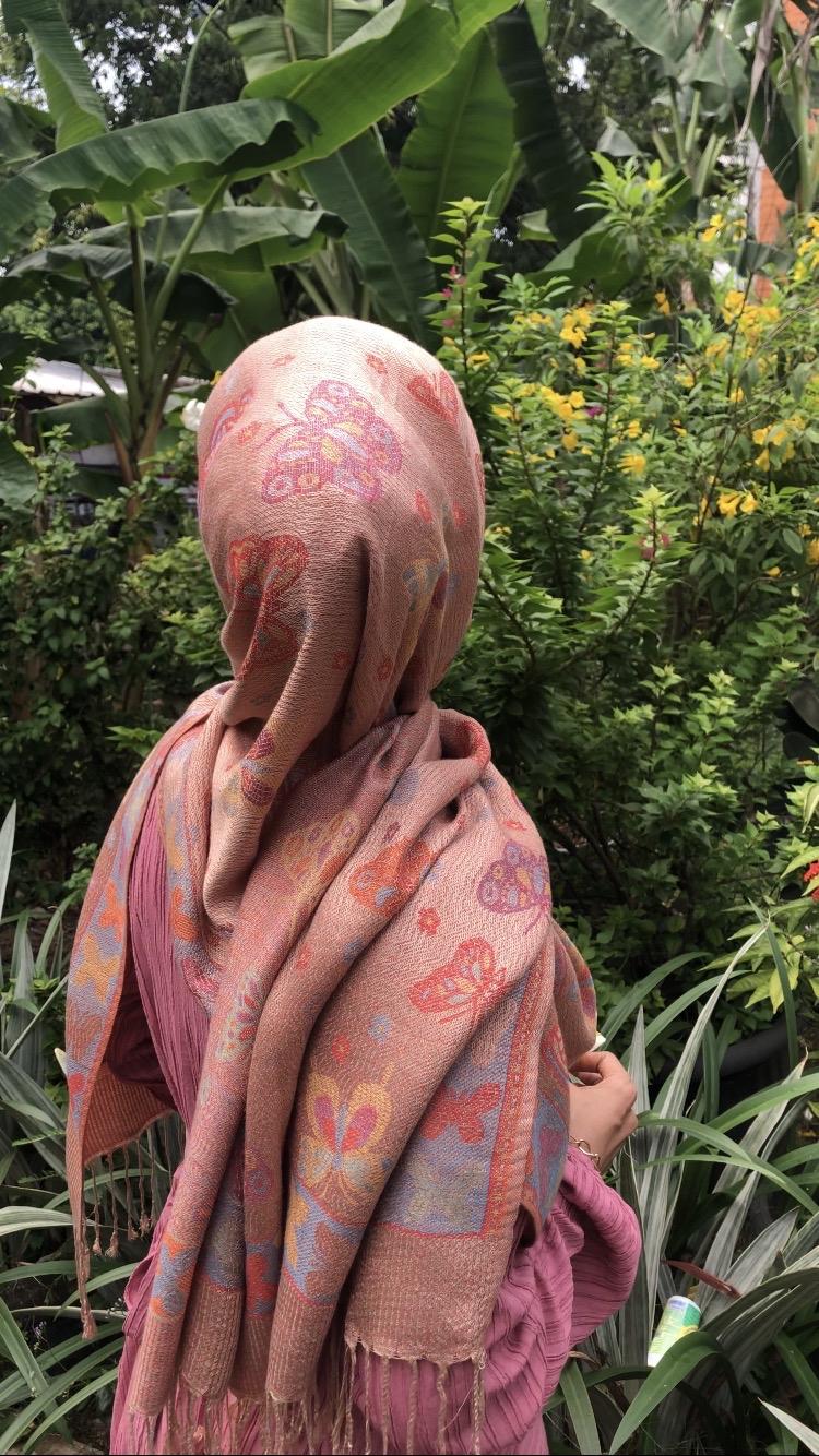 Product Introduction of Hijab Pashmina Cashmere motif Butterfly 12