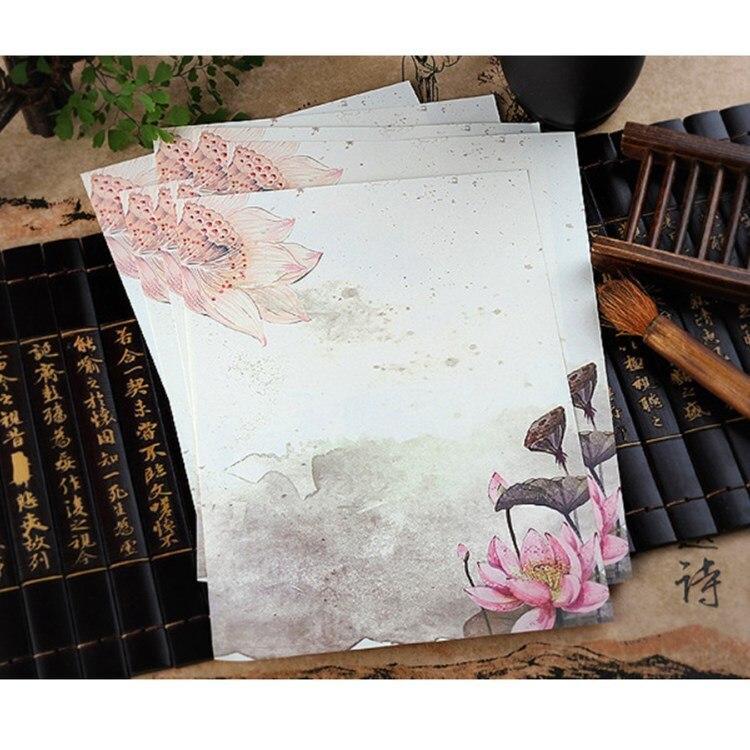 Product Introduction of 8pcs/lot Chinese Style Flower Letter Pad Writing Paper Letter for Students Kids Gift School Supplies Students Stationery 8