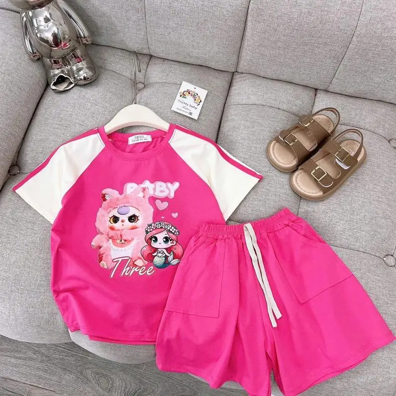 Bộ Quần + Áo 12-->33 kg... Tay Phối Chạy Sọc Thêu Chữ Baby Cho Bé Gái  4 màu dành cho bé gái