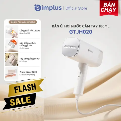 Bàn ủi hơi nước cầm tay Simplus GTJH020, Công suất 1200W, Bình chứa nước 180ml, Gấp gọn tiện lợi Bảo hành 1 năm chỉ đổi không sửa