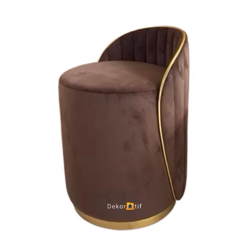 Davina- Stool bulat dengan senderan sofa murah Stool cantik puff aesthetic 4