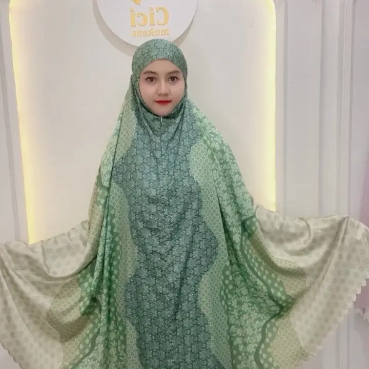 Tebus murah Mukena aramny silk Najma Cicimukena 2 in 1 Travel dewasa  armany Printing premium laser cutting zipper  Motif 8