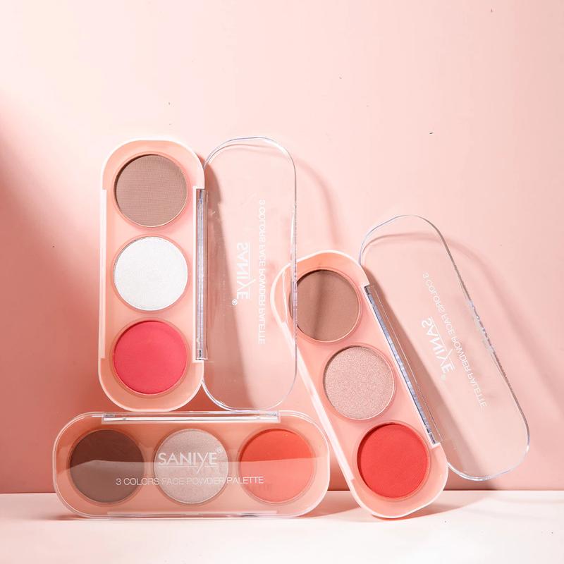 Product Introduction of Saniye E0358 Multi Fungsi Blush On Glitter Highlighter Palette Contour Eyeshadow Palette 9