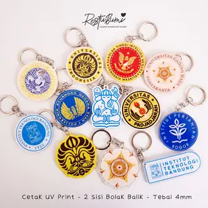Gantungan Kunci Kampus UV Print Full Akrilik BUKAN Insert Paper Ganci ITB UGM IPDN STIN IPB IKJ UNPAD UI UNAIR UGM Ring Putar
