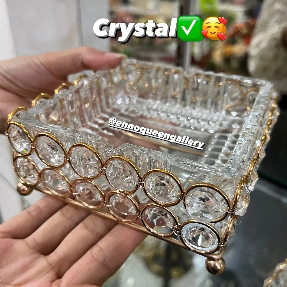 Tempat asbak - crystal - mutiara