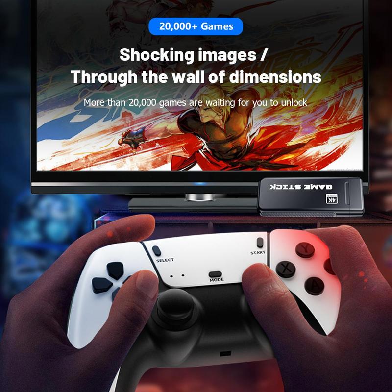 [SG Stock] 4K HD Video Game Console 64G Built-in 20000 +Games Retro handheld Game Stick Wireless Controller Supports MAME/FC/GB/MD/SFC/PS1 Game Kids Gift 3