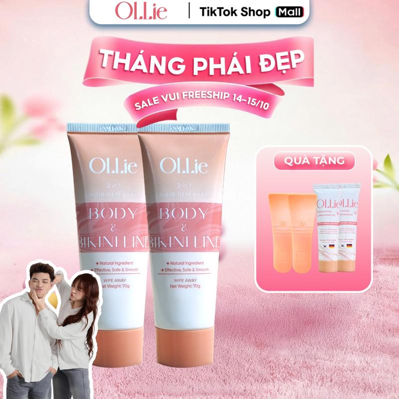 [DEAL GIÁ RẺ]_KTL8222 COMBO 2 OLLIE Kem Tẩy Lông Body Nam Nữ Tặng 2 OLLIE Gel Dưỡng Và Que Gạt - Kem tẩy lông nách dành cho mọi loại da tay long kem tây tẩy lông mẹ bầu