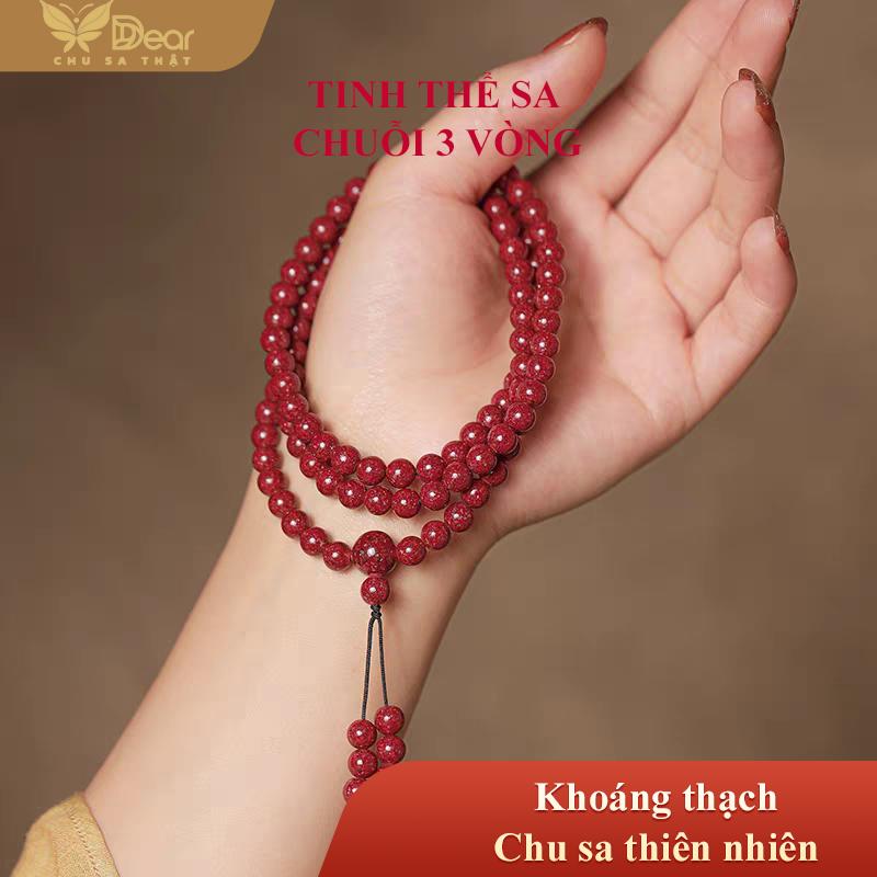  Chuỗi 3 Vòng Chu Sa Tinh Thể Sa Trang Sức Đá Quý Cao Cấp Chu Sa Tự Nhiên Phong Cách Thanh Lịch Phù Hợp Đeo Hằng Ngày Hàng Mới Về Xu Hướng Tiktok Dear Fashion Jewelry 