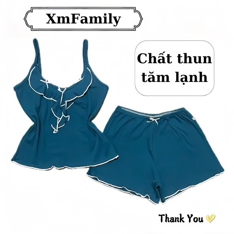 [XmFamily] bộ đồ ngủ 2 dây , chất thun gân lạnh , co giãn 4chiều ( mặc đi biển xinh ) Nữ  Women Quần Ngủ