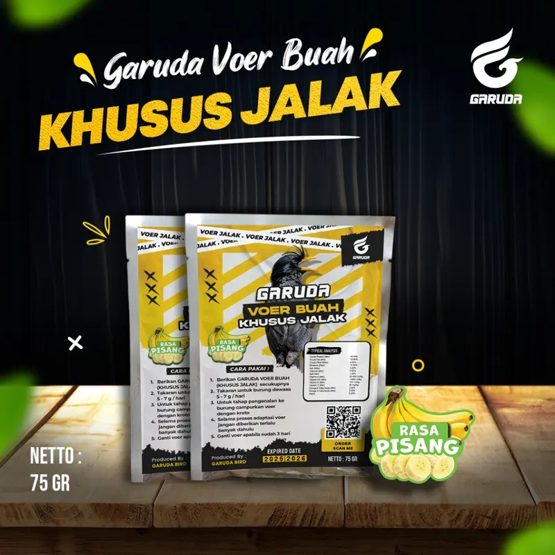 VOER KHUSUS BURUNG PEMAKAN BUAH | JALAK | VOER HARIAN | VOER NUTRISI KOMPLIT  | GARUDA VOER KHUSUS JALAK (PEMAKAN BUAH ) 75GR 0