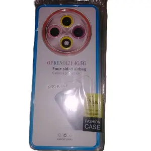 Fashion Case Transparan untuk OPPO R12F/Reno 11 Pro/A60/Reno 4/Reno 12 Pro 5G dengan Perlindungan Kamera Empat Sisi