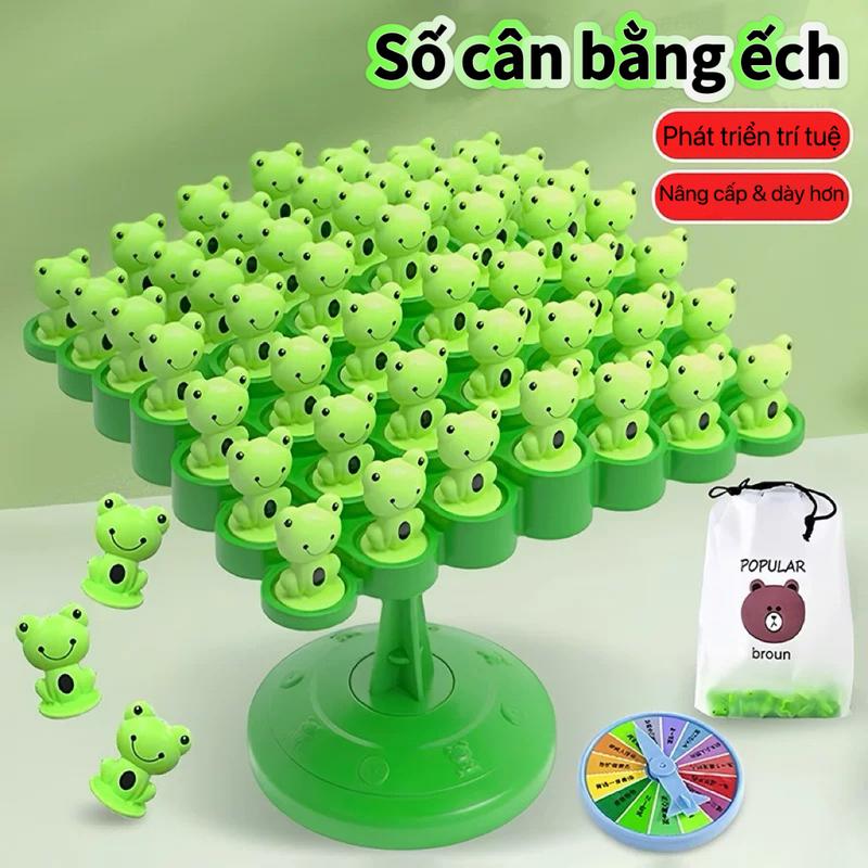 Đồ chơi Cây Cân Bằng Ếch - Trò chơi bài trẻ em xếp chồng thăng bằng, rèn luyện tư duy, khả năng tập trung và tương tác phụ huynh - con cái.