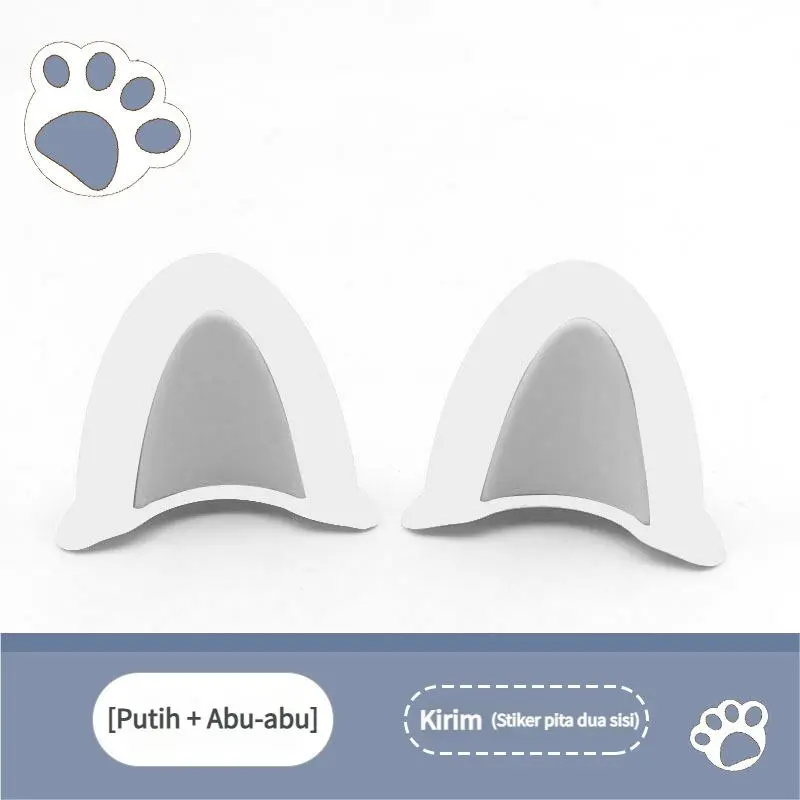 Putih + Abu-abu -Telinga Kucing