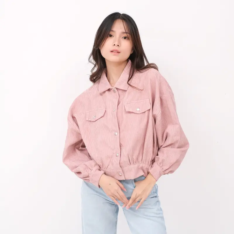 MSDXeveryone - Audrey Jacket Corduroy MK36 -outer wanita crop style korea kekinian lengan panjang / Jaket Kancing Keren Nyaman Santai 7