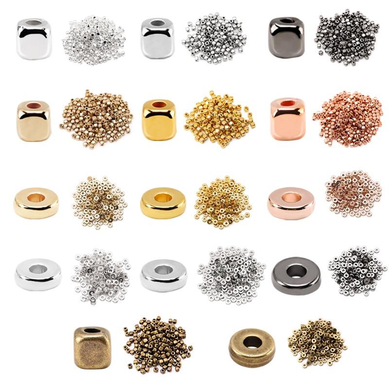 1200pcs 6mm Flat Round Disc Spacer Beads - Gold And Silver CCB Beads For Jewelry Making DIY Crafts