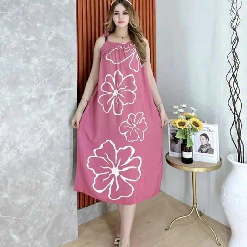 daster yukensi bunga Rayon Motif Dewasa Panjang 3