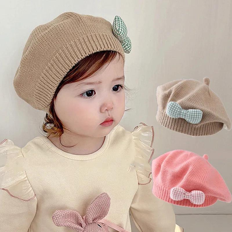  Mũ Nồi Dệt Kim Cổ Điển Cho Bé Gái Mũ Nồi Có Nơ Kẻ Sọc Màu Trơn Ấm Áp Cho Trẻ Sơ Sinh Trẻ Mới Biết Đi Nghệ Sĩ Họa Sĩ Mũ 1-4 Tuổi Mùa Thu Đông 