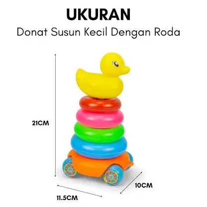 Mainan Edukasi susun Ring donat + Roda kecil/436