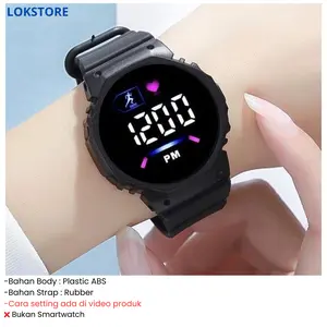 Jam Tangan Pria Wanita  Fashion Anak Remaja LED Digital Rubber Electronic Couple RM012