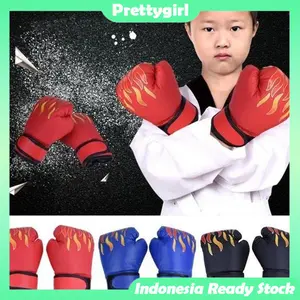 【READY STOCK】2Pcs Sarung Tangan Tinju Anak,MMA Muay Thai Motif Pola api Boxing Gloves Tinju Set,Perlindungan Pelatihan Seni Bela Diri Anak