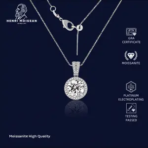 [PROMO] OS5-MN03 Kalung Wanita Henri Moissan Star Permata Moissanite 5 Layer Platinum Sertifikat GRA Asli Garansi 1 Tahun Berkualitas Tinggi High Quality Anti Luntur Karat Berubah Warna Aksesoris Perhiasan Kalung Nikah Permata VVS1 Elegan Free Box