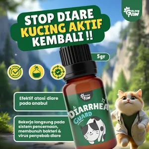 Golden Paw - Diarrhea Guard 5gr Obat Diare dan Mencret Ampuh Kucing Vitamin Kucing Gangguan Pencernaan Anti Diare Mencret Kucing