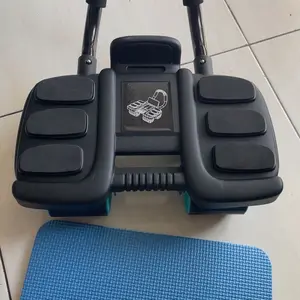 BUSINES Abdominal Wheel Roller Ab Auto Rebound 6 Pads 4 Wheels Gym Home Workout Hitung Cerdas