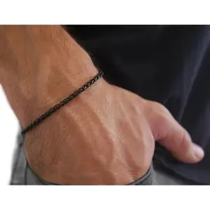 GELANG TITANIUM ANTIKARAT PRIA DAN WANITA MODEL ROLO BLACK SILVER DAN GOLD