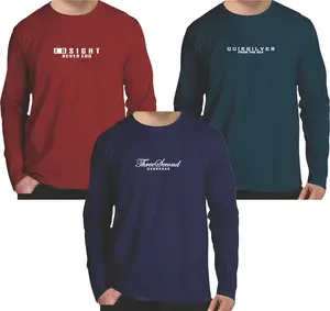 paket hemat 3 pcs / 2 pcs kaos pria lengan panjang dan pendek motif simpel tulisan Baju Lembut Nyaman Simple