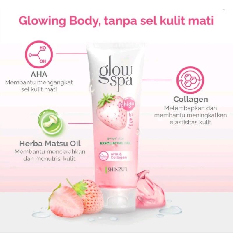 [BUY1 GET1] Shinzui Glow Spa Exfoliating Gel 130 ml | Cica / Ichigo / Honey | Mengangkat Sel Kulit Mati 9