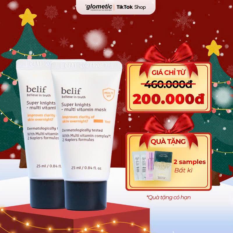  COMBO 2 Mặt nạ ngủ dưỡng ẩm và phục hồi da chuyên sâu BELIF SUPER KNIGHTS MULTI VITAMIN MASK MINISIZE 25ML 