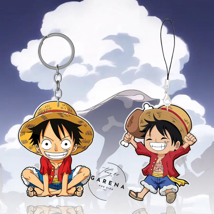 (36 mẫu) (In 2 mặt)  Móc treo điện thoại, móc chìa khóa One Piece Đảo Hải Tặc