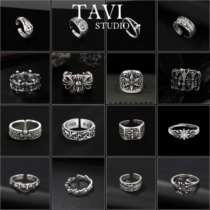 [Mua là mê, chê thì hoàn về] Nhẫn CH Thép Titan Nam Nữ Unisex - Nhẫn Hở Freesize Mạ Titan Phong Cách Vintage, Retro - Phụ Kiện Tavi