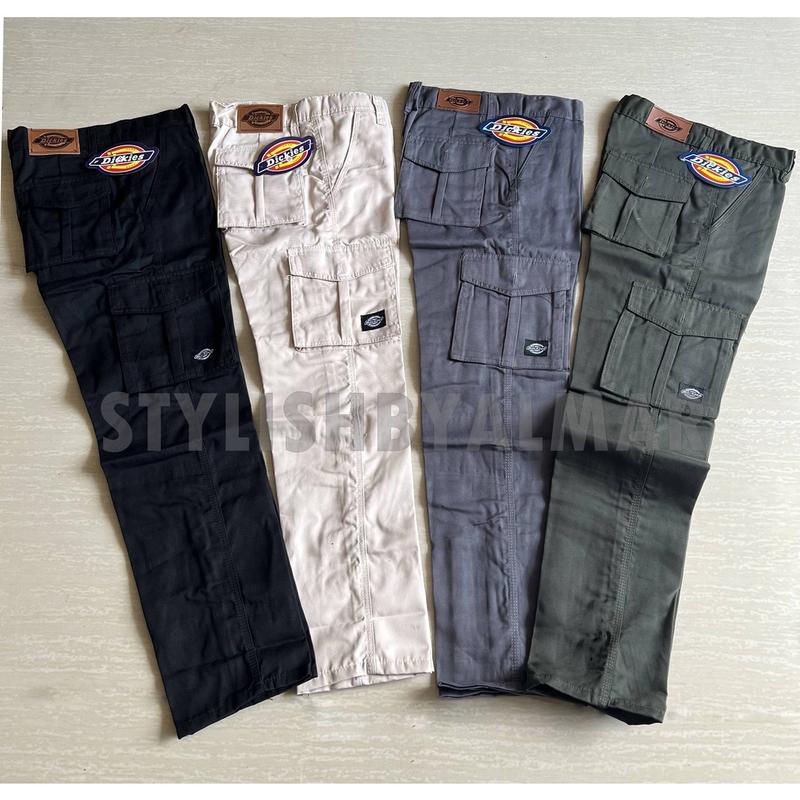 Celana Cargo Panjang Dickies Pria Cowok hitam abu hijau army cream berkualitas 0