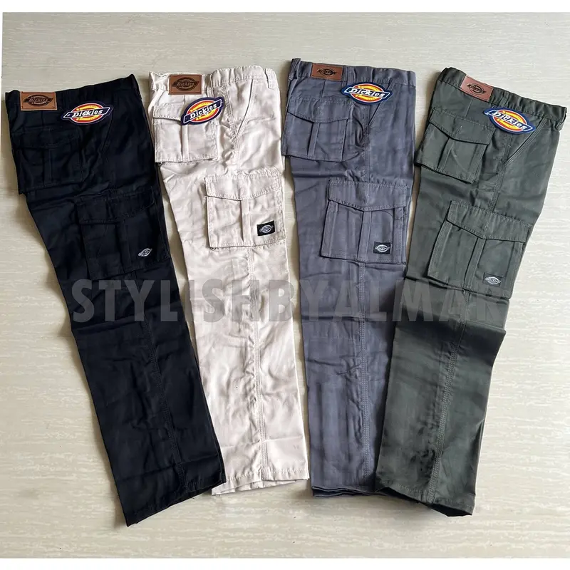 Celana Cargo Panjang Dickies Pria Cowok hitam abu hijau army cream berkualitas 0