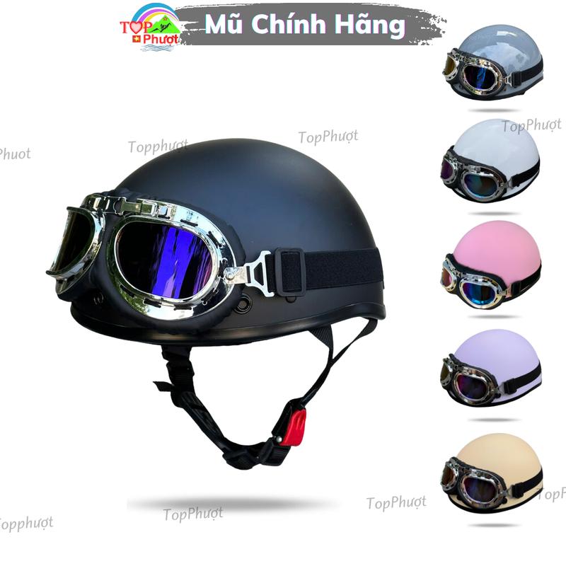 Mũ bảo hiểm nửa đầu 1 2 nhiều màu cao cấp - Hàng chính hãng đạt chuẩn kiểm định đi xe máy