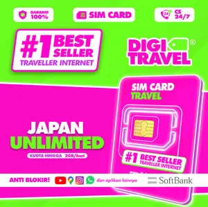 SIM Card Jepang Softbank Unlimited | Simcard Jepang Unlimited Internet | SIM Card Simcard Japan | DIGITRAVEL SIM Card Simcard Jepang Softbank Unlimited