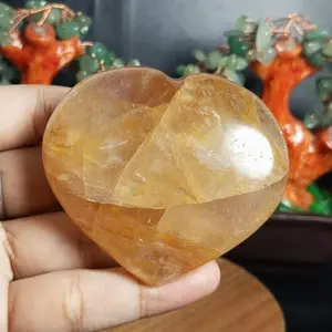 Natural Yellow Hematoid Golden Healer Quartz Heart (4)