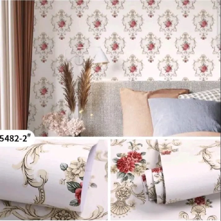COD Wallpaper Dinding Sticker Batik Putih Gading Dekorasi Ruang Tamu Kamar Tidur Aesthetic Elegan Berkualitas Terjangkau