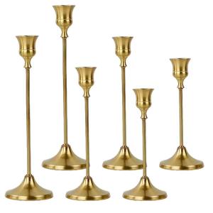 Conjunto de 6 portavelas metálicos color cobre, portavelas pintados para mesa como centro de mesa para bodas, velas vintage románticas para fiestas y cumpleaños en restaurantes.