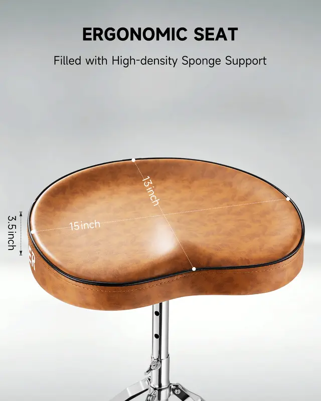Donner DT-50 Adjustable Saddle Drum Throne with Padded Seat and Drumsticks 1