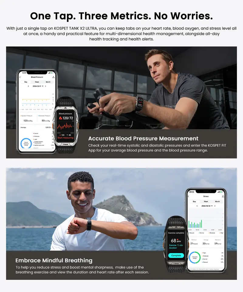 Product Introduction of KOSPET X2 Ultra with GPS&Calls, Smartwatch,Fitness Tracker,44-Day Battery Life,50M Waterproof, AMOLED Display, Full-Metal, Android and iOS Watches, Bluetooth, Smartwatch For Men,Watches For Men,reloj smartwatch Wearable,Smartwatches,Campss Fitness Tracker 16