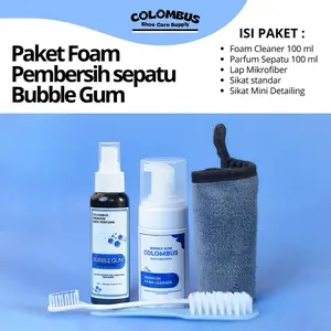 Terlaris No.1 | PAKET FOAM PEMBERSIH SEPATU Shoe Cleaner BubbleGum by COLOMBUS Pembersih Sepatu Instan