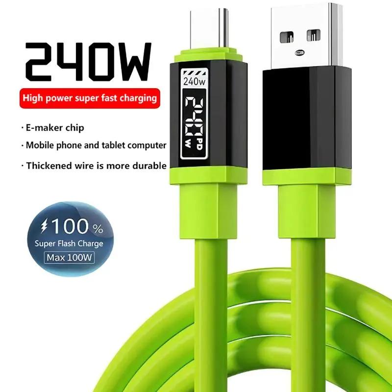 240W USB C Để Loại C Nhanh Chóng Sạc Cáp Với LED Hiển Thị Điện Cho Điện Thoại Di Động Máy Tính Xách Tay Nhà Văn Phòng Sử Dụng