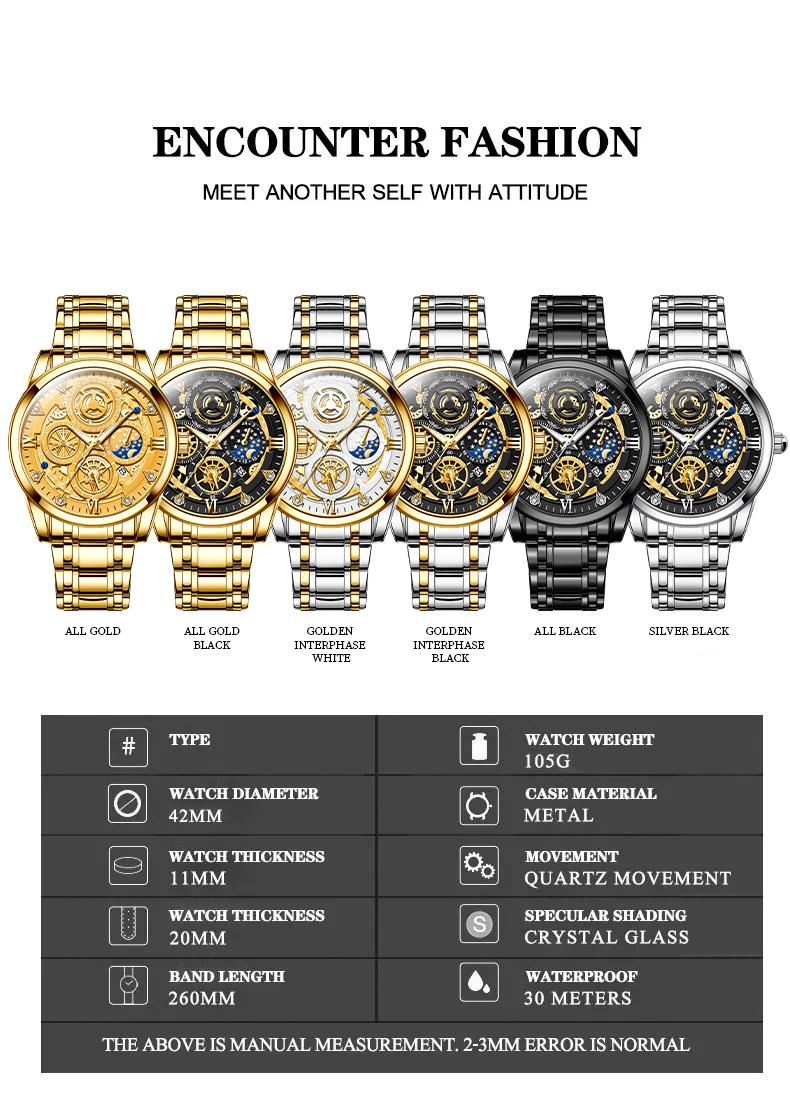 COD AIYISHI Jam Tangan Mewah Terbaru Tahan Air Men Watch Kalender Aktif BISA COD-2369