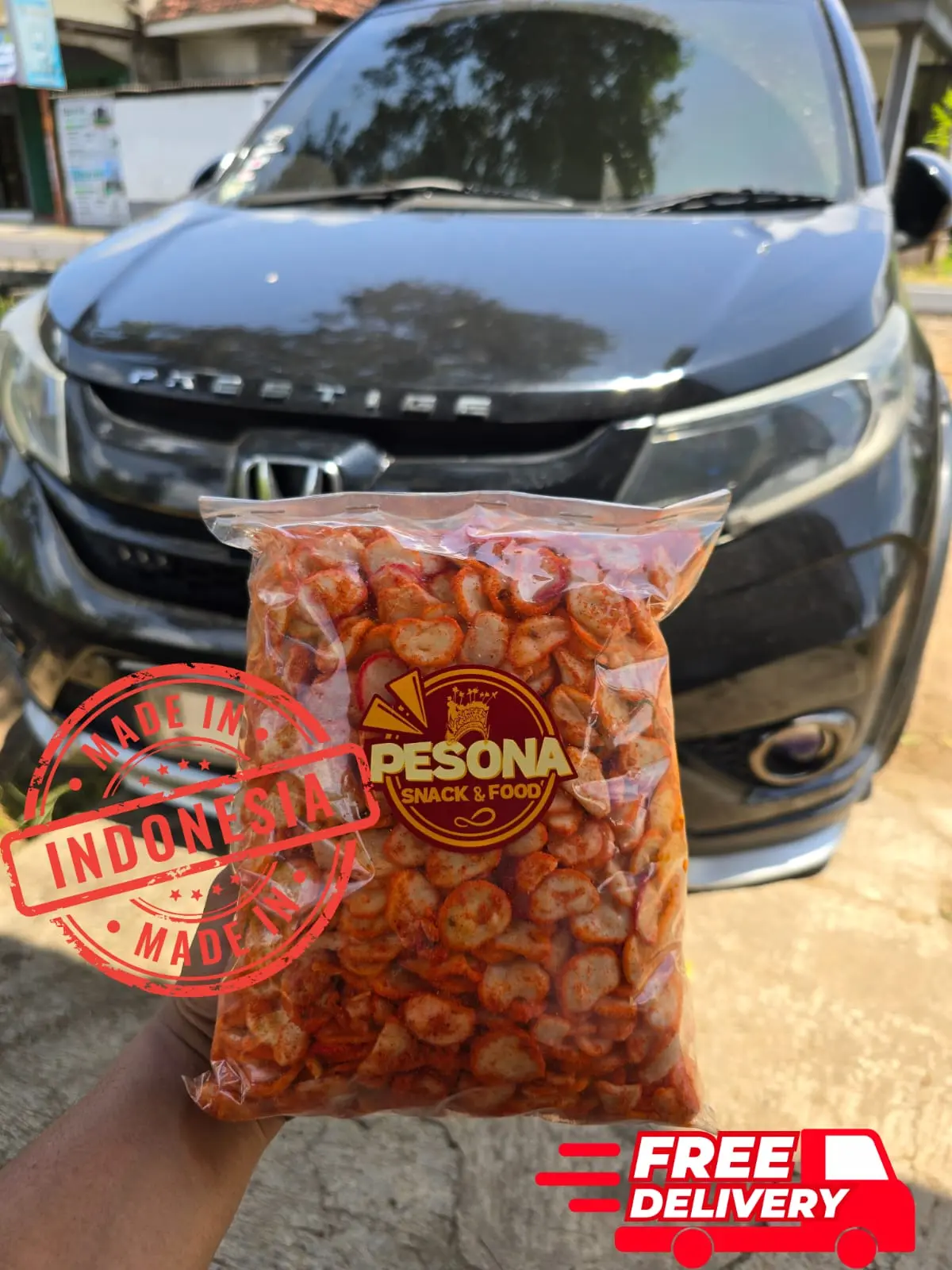 Kerupuk Seblak Mini Pedas Daun Jeruk 1Kg By Pesona Snack Bawang Makanan Food Cemilan